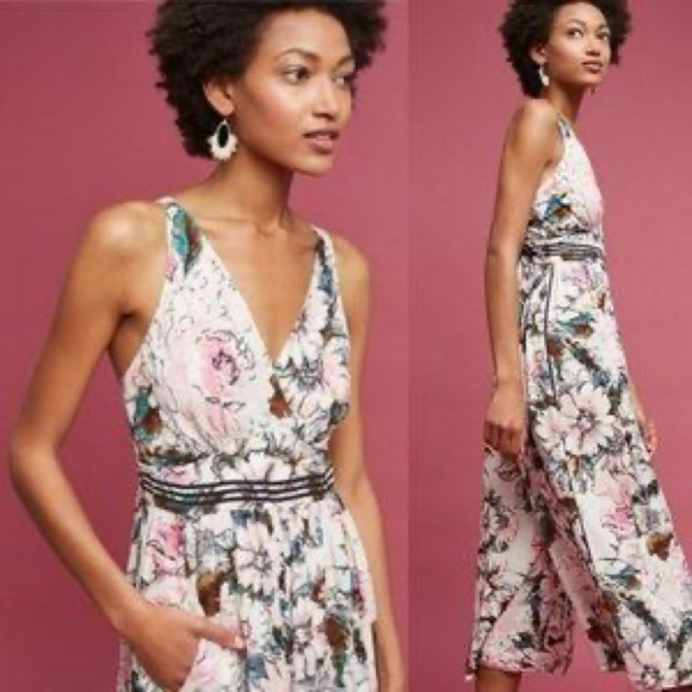 Plenty by Tracy Reese Gwenyth Floral Midi Jumpsuit, Anthropologie, size 0
